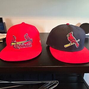 New Era Cardinals Red and Black Caps